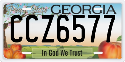 GA license plate CCZ6577