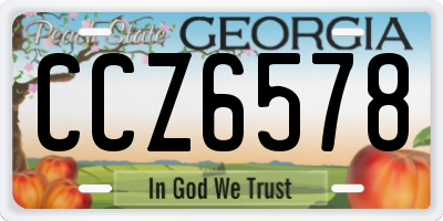 GA license plate CCZ6578