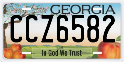 GA license plate CCZ6582
