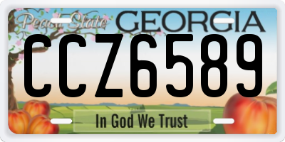 GA license plate CCZ6589
