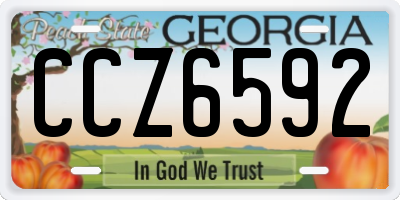 GA license plate CCZ6592