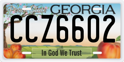 GA license plate CCZ6602