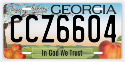 GA license plate CCZ6604