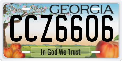 GA license plate CCZ6606