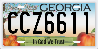 GA license plate CCZ6611
