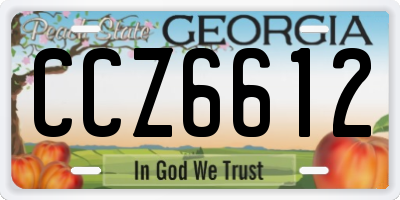 GA license plate CCZ6612