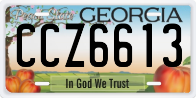 GA license plate CCZ6613
