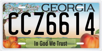 GA license plate CCZ6614