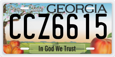 GA license plate CCZ6615