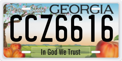 GA license plate CCZ6616
