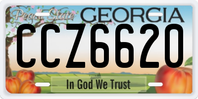 GA license plate CCZ6620