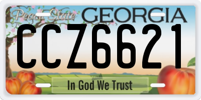 GA license plate CCZ6621