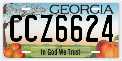 GA license plate CCZ6624