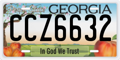 GA license plate CCZ6632
