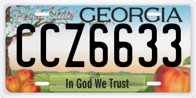 GA license plate CCZ6633