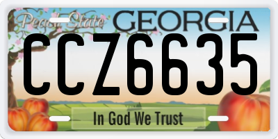 GA license plate CCZ6635