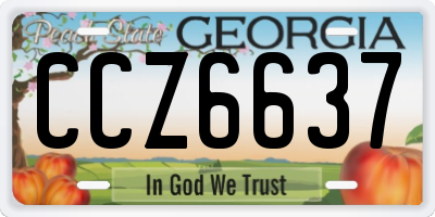GA license plate CCZ6637