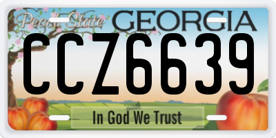 GA license plate CCZ6639