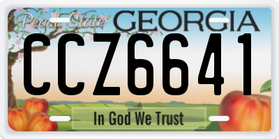 GA license plate CCZ6641