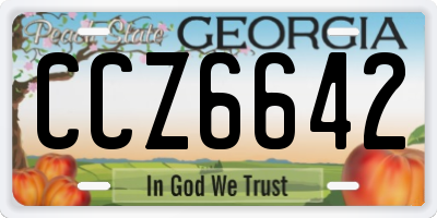 GA license plate CCZ6642