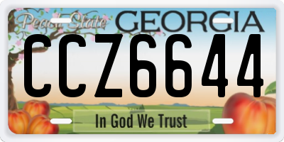 GA license plate CCZ6644