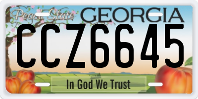 GA license plate CCZ6645