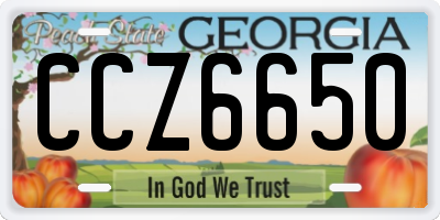 GA license plate CCZ6650