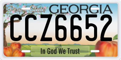 GA license plate CCZ6652