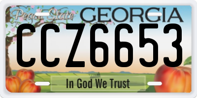 GA license plate CCZ6653