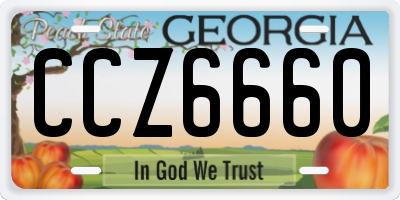 GA license plate CCZ6660