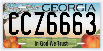 GA license plate CCZ6663