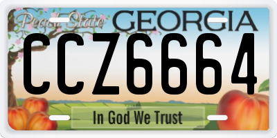 GA license plate CCZ6664