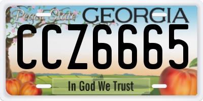 GA license plate CCZ6665