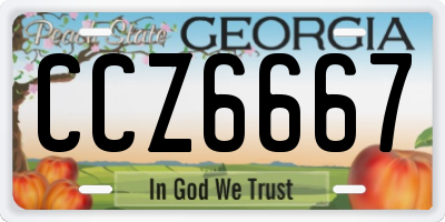 GA license plate CCZ6667
