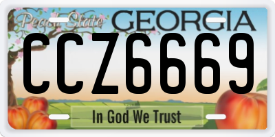 GA license plate CCZ6669