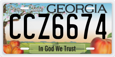 GA license plate CCZ6674