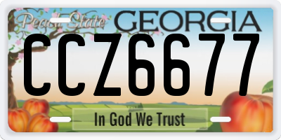 GA license plate CCZ6677