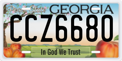 GA license plate CCZ6680