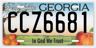 GA license plate CCZ6681
