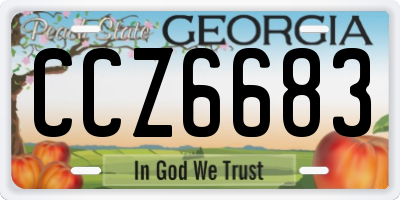 GA license plate CCZ6683