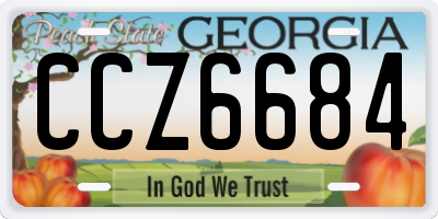 GA license plate CCZ6684