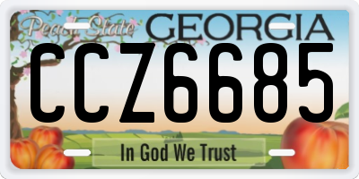 GA license plate CCZ6685