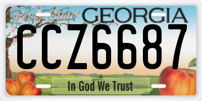GA license plate CCZ6687