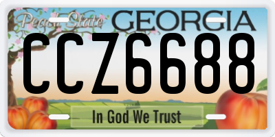 GA license plate CCZ6688