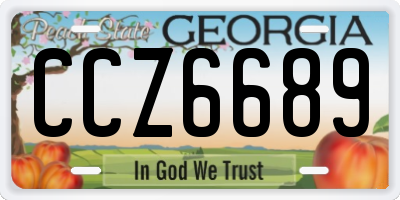 GA license plate CCZ6689