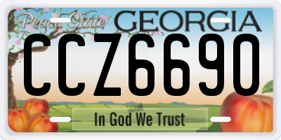 GA license plate CCZ6690