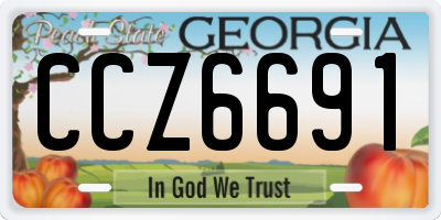 GA license plate CCZ6691