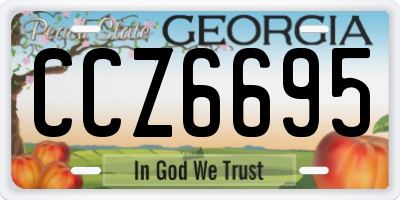 GA license plate CCZ6695