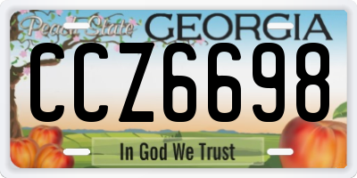 GA license plate CCZ6698