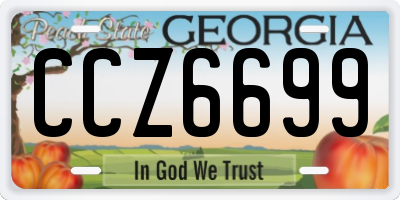 GA license plate CCZ6699